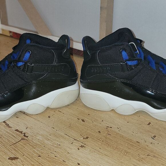 Space Jam 6 Ring Jordan’s Space Jam 2018 • Black Patent Royal White • Kids 2 - Picture 9 of 14